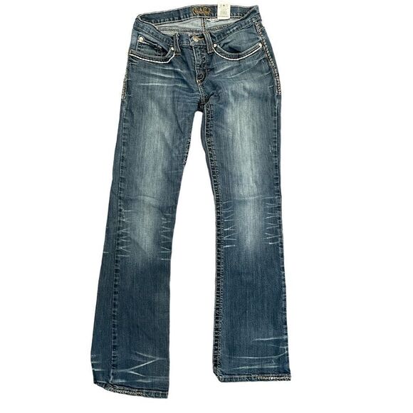 Cruel Girl Lindsay Bootcut Jeans Low Rise Medium Blue Denim Juniors 5R - Picture 4 of 13